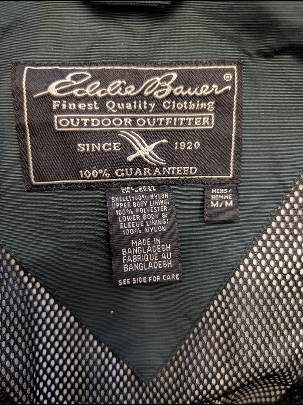 Vintage Eddie Bauer Sz M Men's Hooded Parka Jacket - Dark Green - Picture 6 of 6
